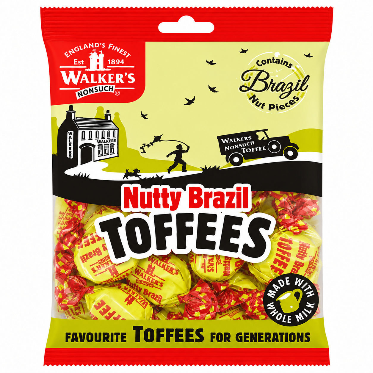 Walker's Nonsuch Nutty Brazil Toffee 150g