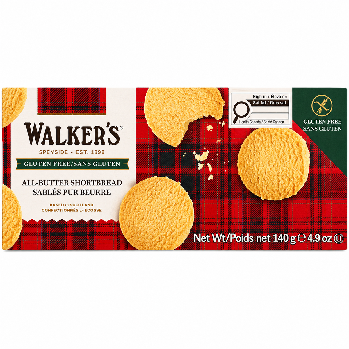 Walker's Gluten Free Shortbread Rounds 140g