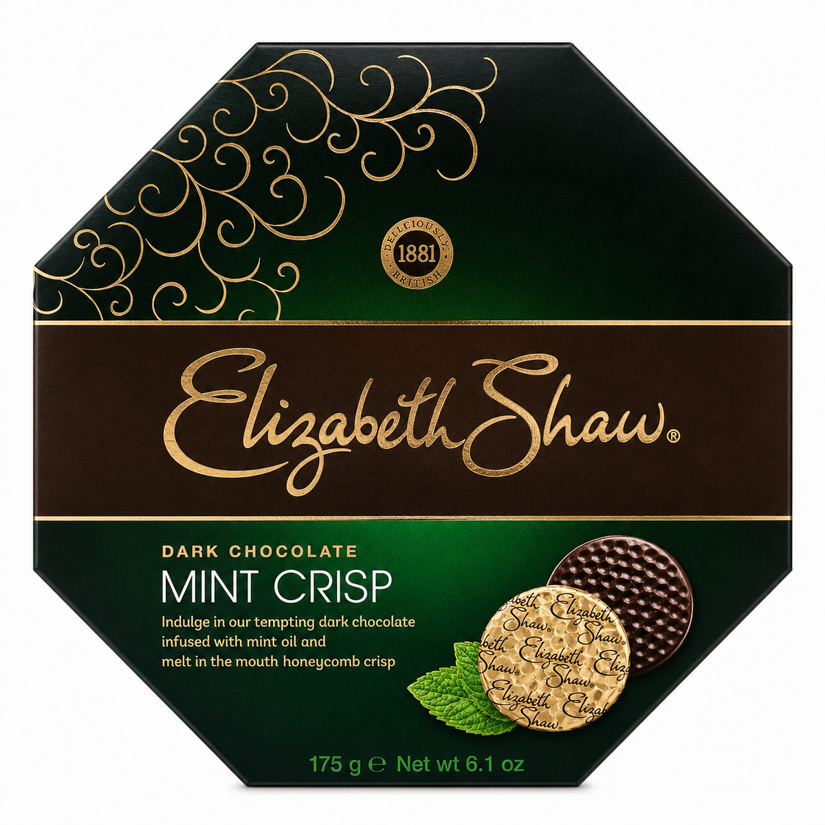 Elizabeth Shaw Dark Chocolate Mint Crisp 162g