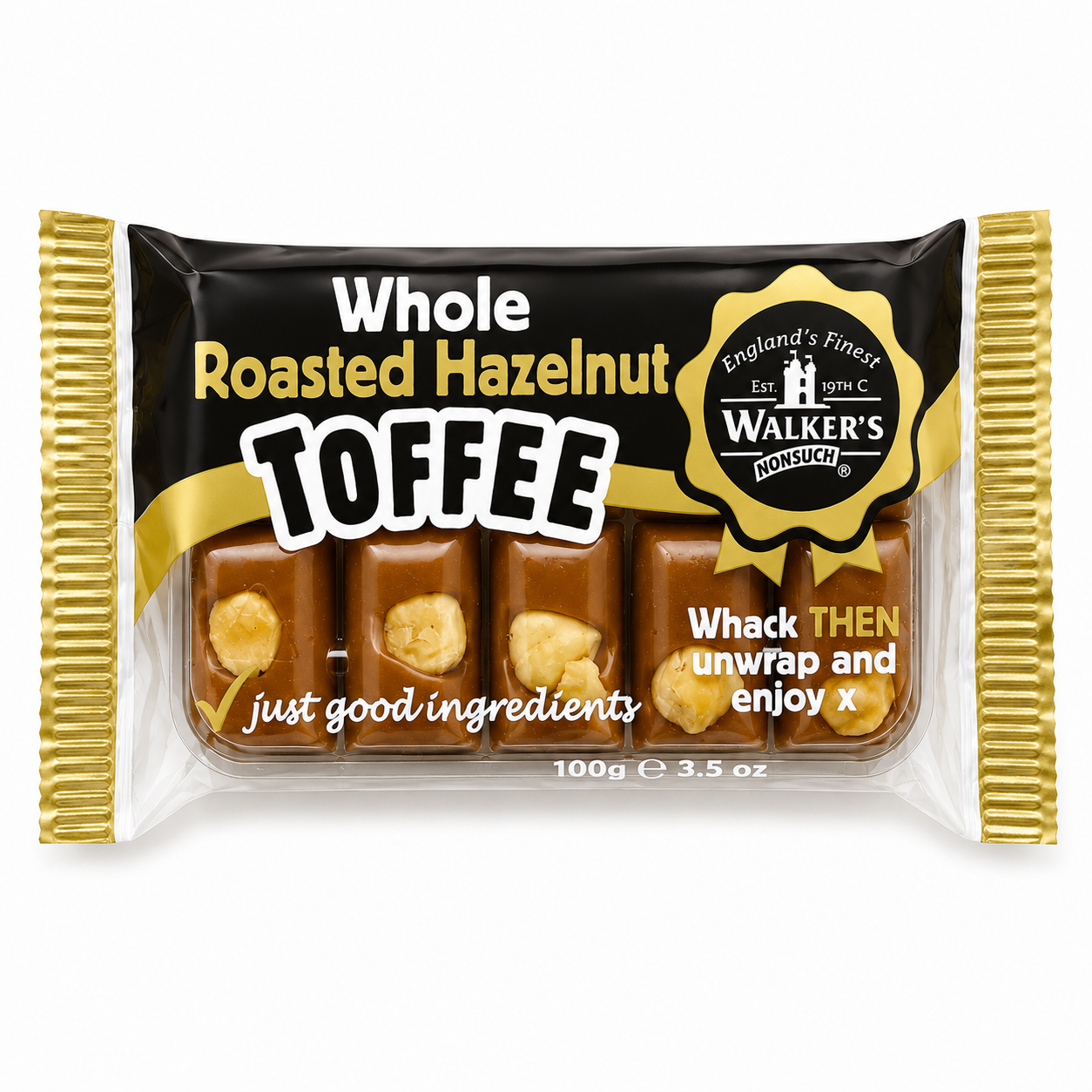 Walker's Nonsuch Hazelnut Toffee 100g