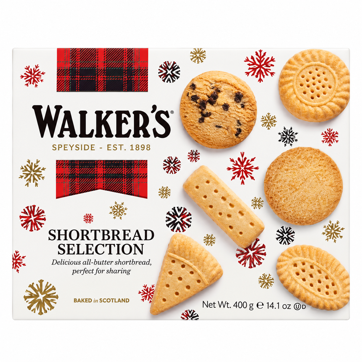 Walker's Assorted Festive Selection Shortbread 400g