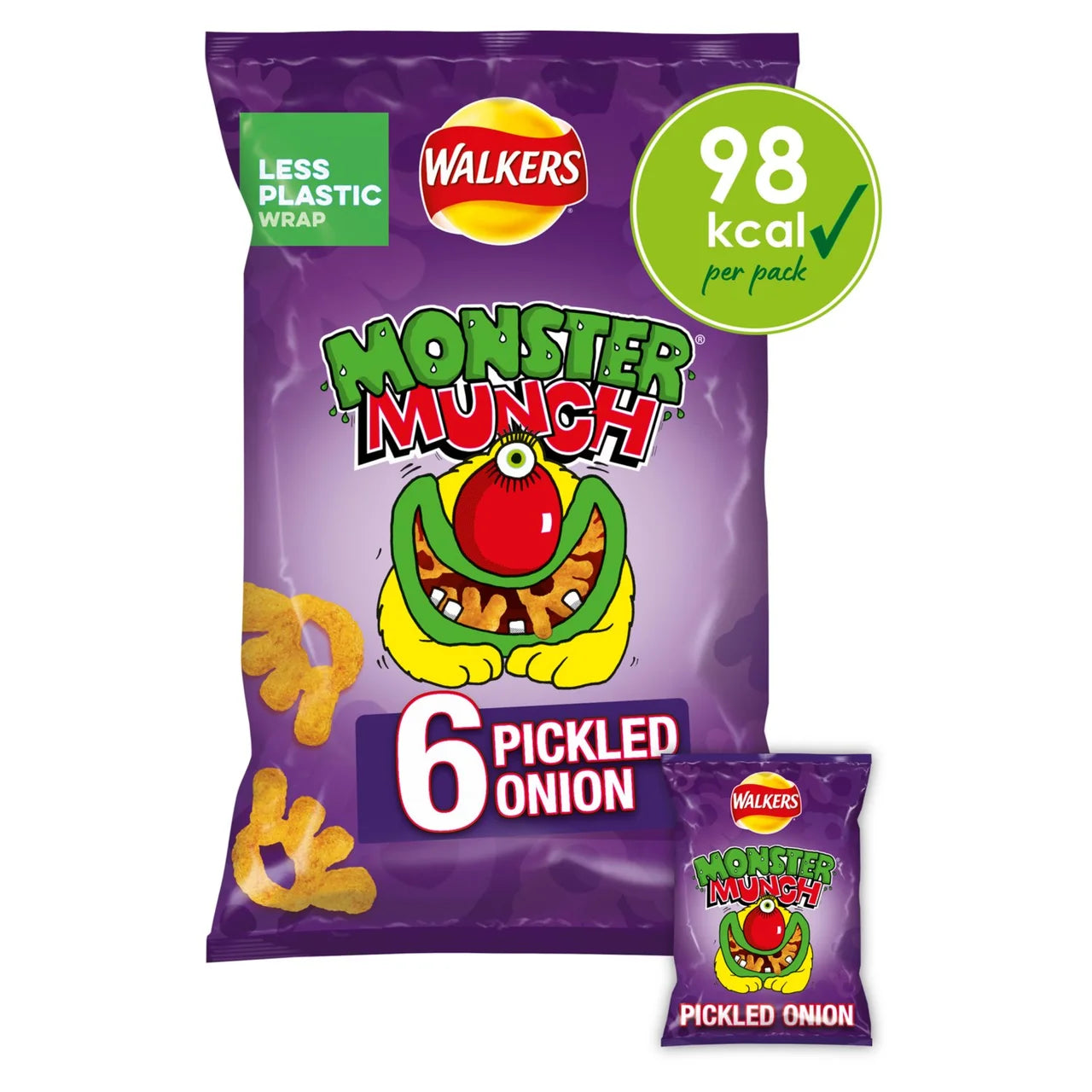 Walker's Monster Munch Pickled Onion 6 Pack 120g