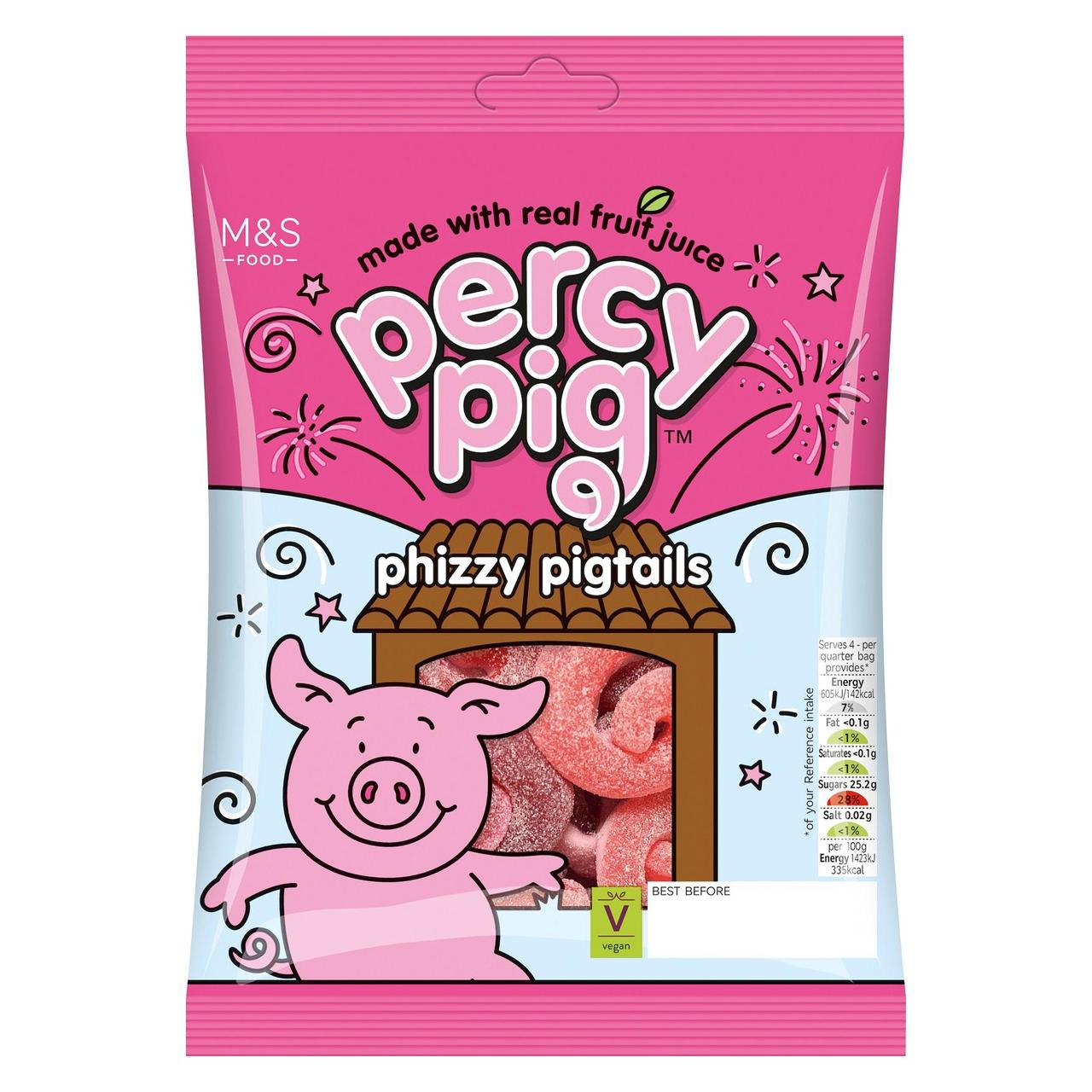 Mark's & Spencer Percy Pig Phizzy Pigtails 170g