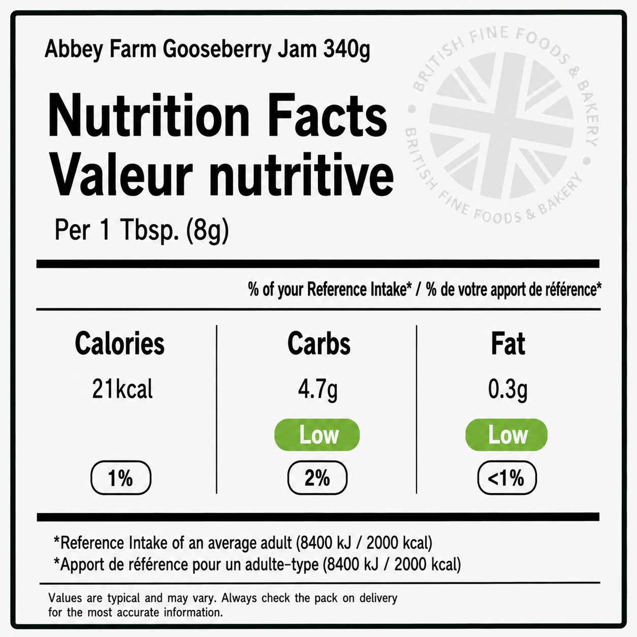 Abbey Farm Gooseberry Jam 340g