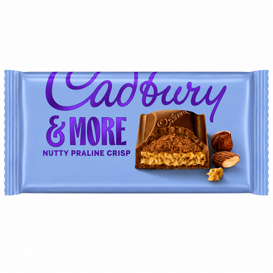 Cadbury Dairy Milk & More Nutty Praline Crisp 180g