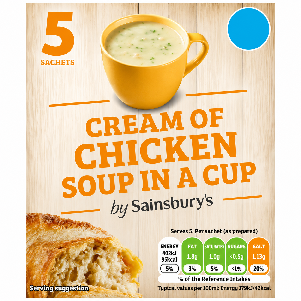 Sainsbury's Cream of Chicken Soup 5 Pack 120g
