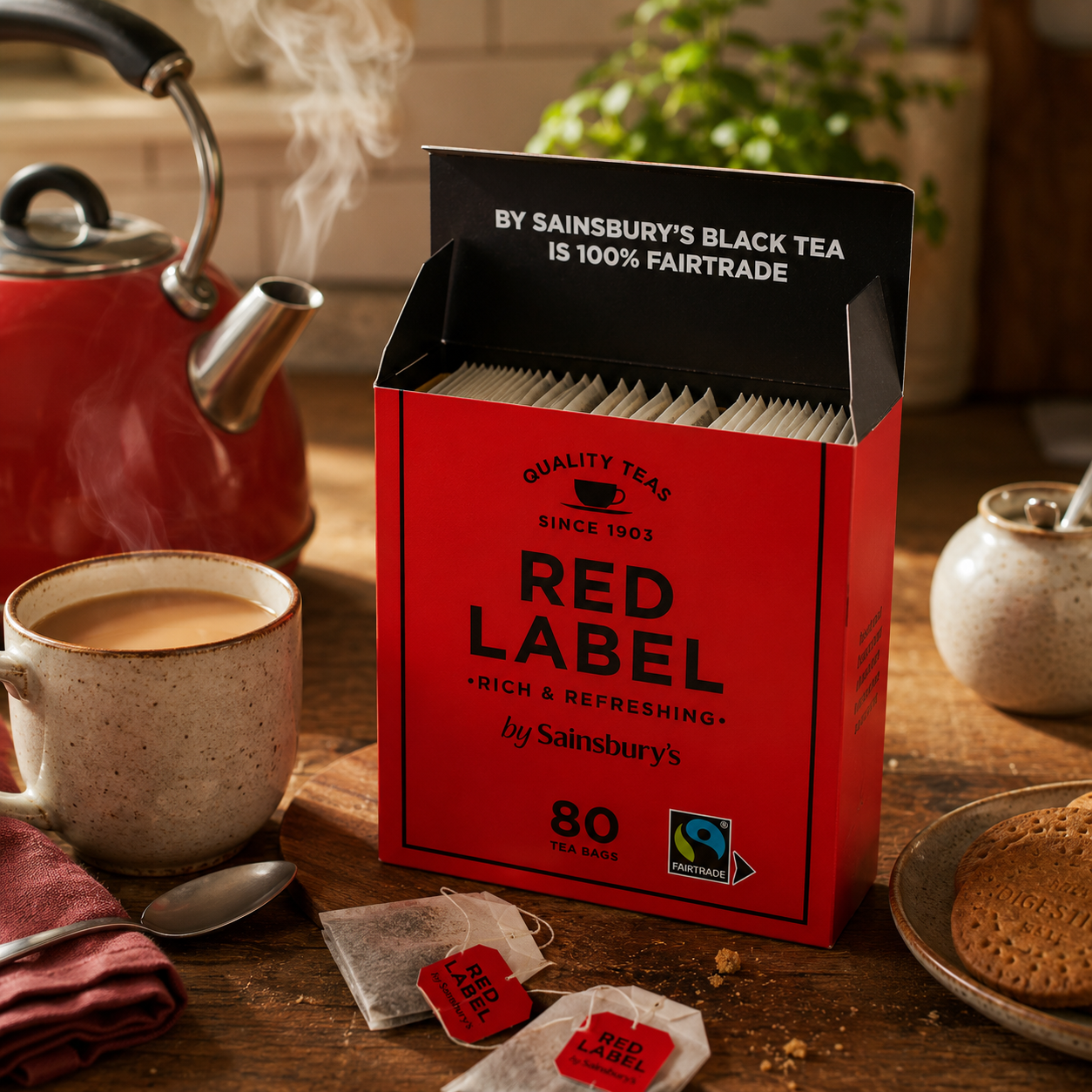 Sainsbury's Red Label Fairtrade Tea 80's 250g