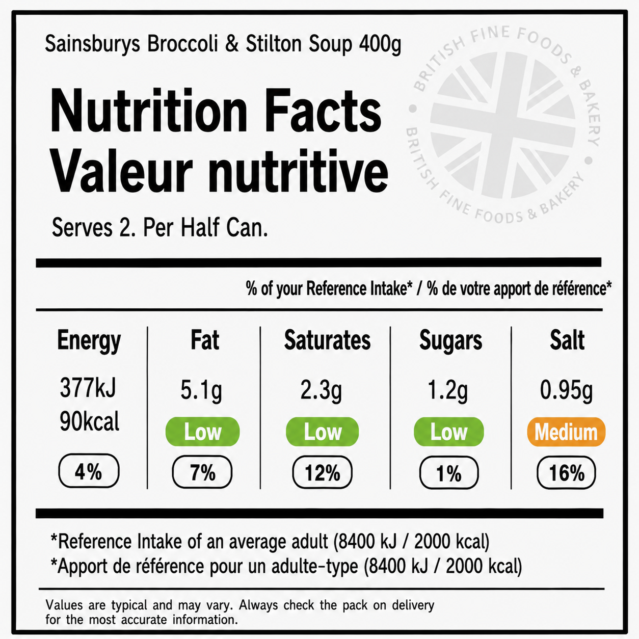 Sainsbury's Broccoli & Stilton Soup 400g