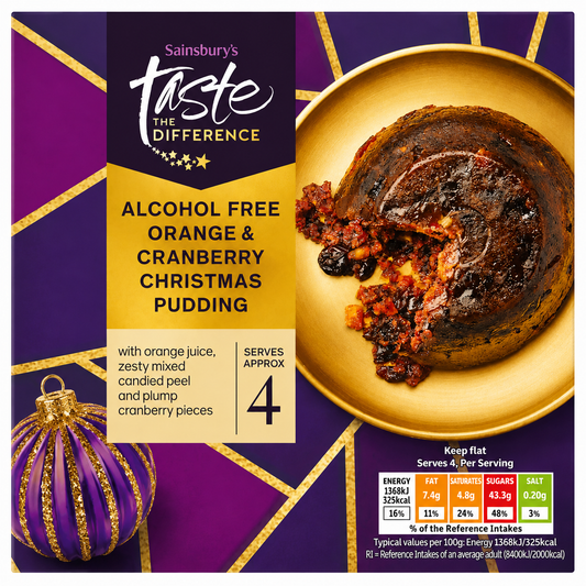 Sainsbury's Taste The Difference Alcohol Free Orange & Cranberry Pudding 400g