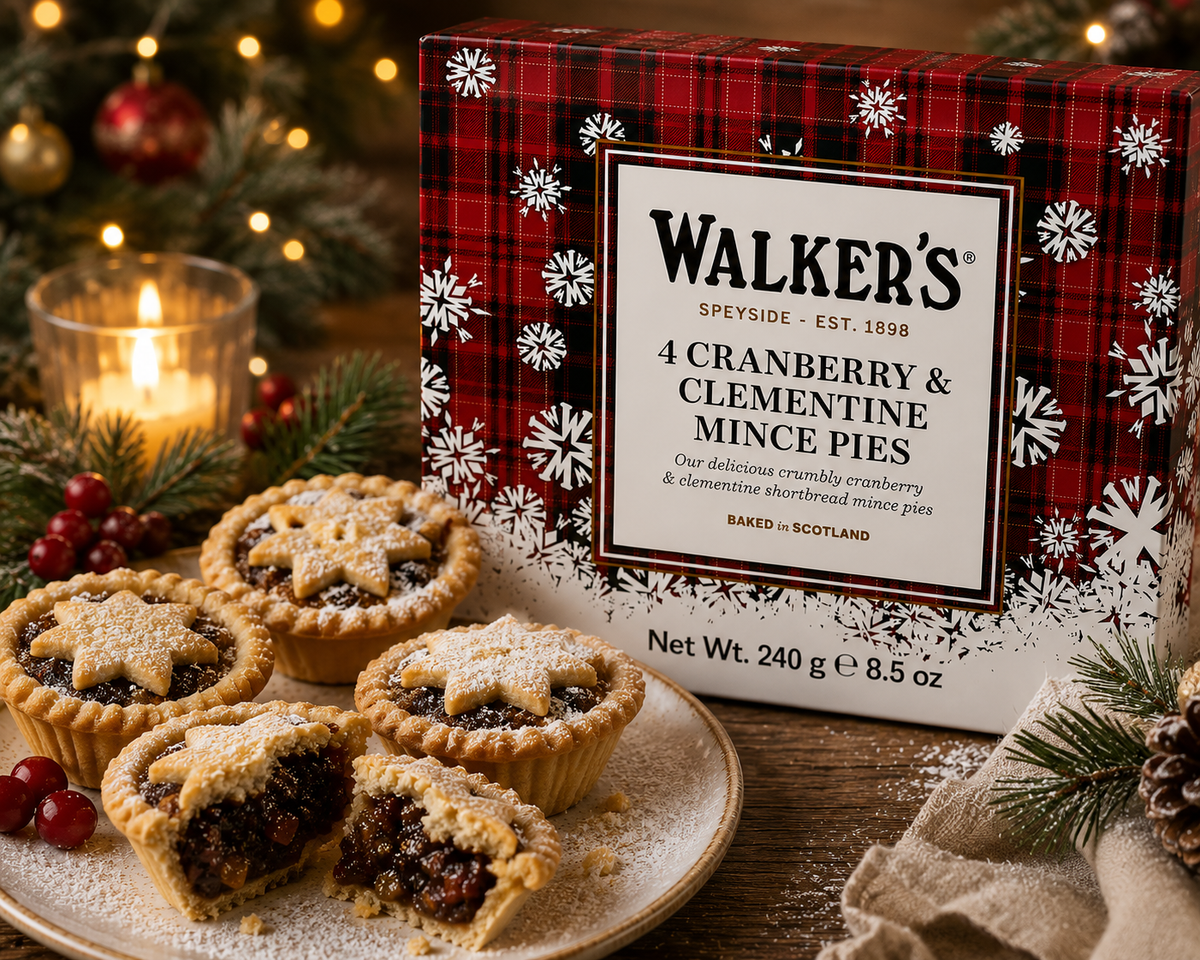 Walker's 4 Cranberry & Clementine Mince Pies 240g