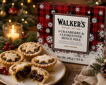 Walker's 4 Cranberry & Clementine Mince Pies 240g