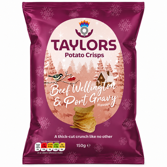 Taylors Festive Beef Wellington & Port Gravy Flavour Potato Crisps 150g