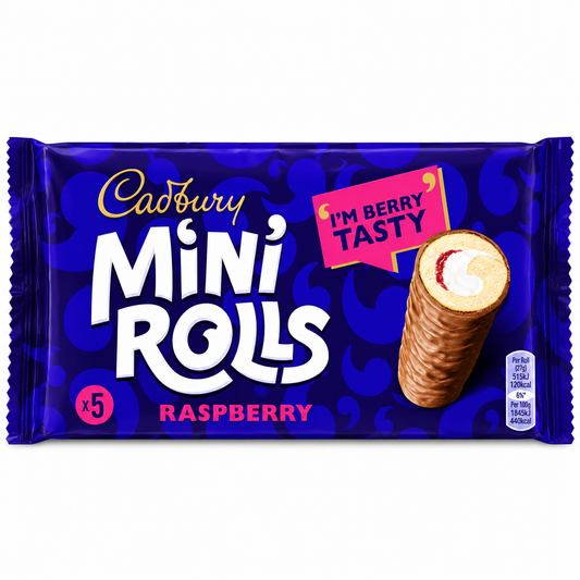 Cadbury Raspberry Mini Rolls 5 Pack 130g