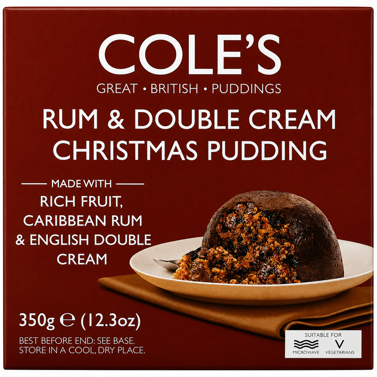 Cole's Rum & Double Cream Christmas Pudding 350g