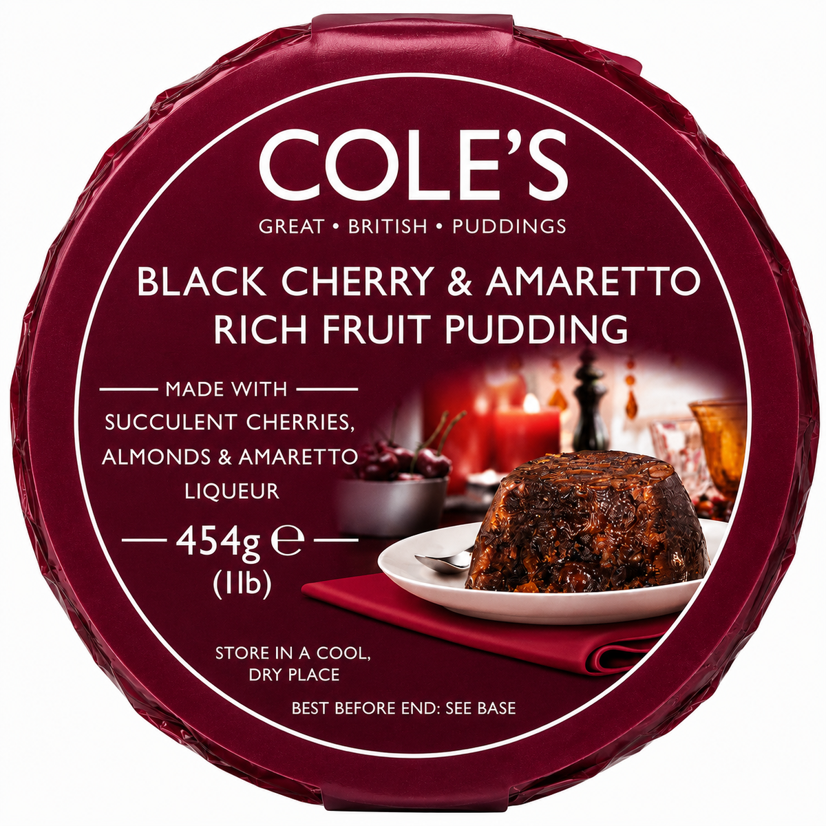 Cole's Black Cherry & Amaretto Pudding 454g