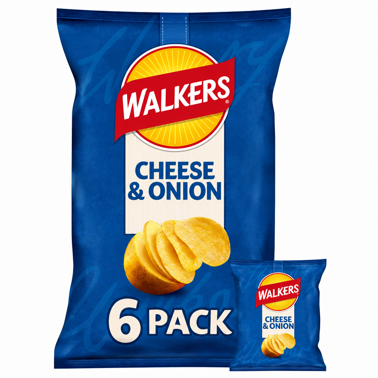 Walker's Cheese & Onion 6 Pack 150g