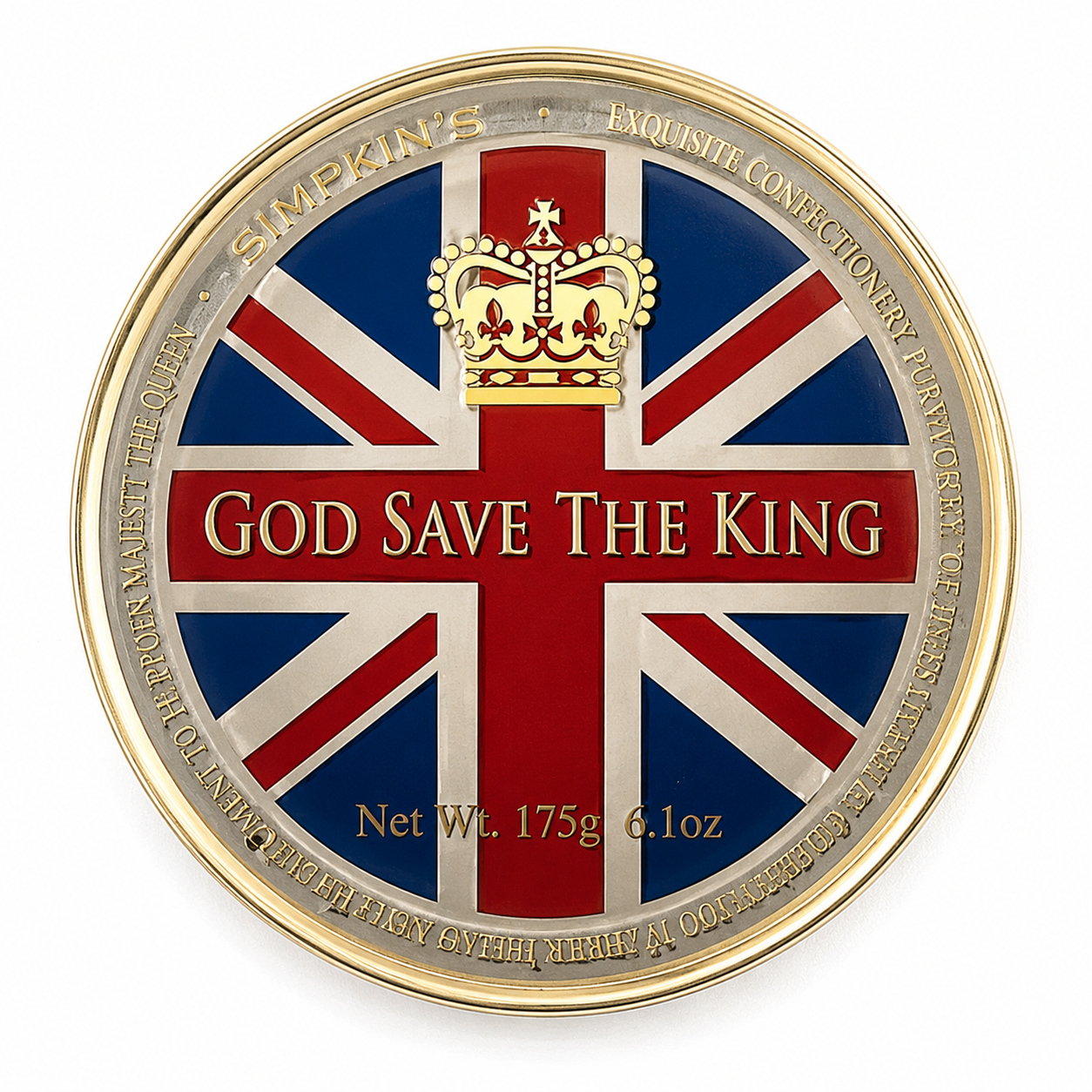 Simpkins Mixed Fruit Drops 175g - God Save The King Tin