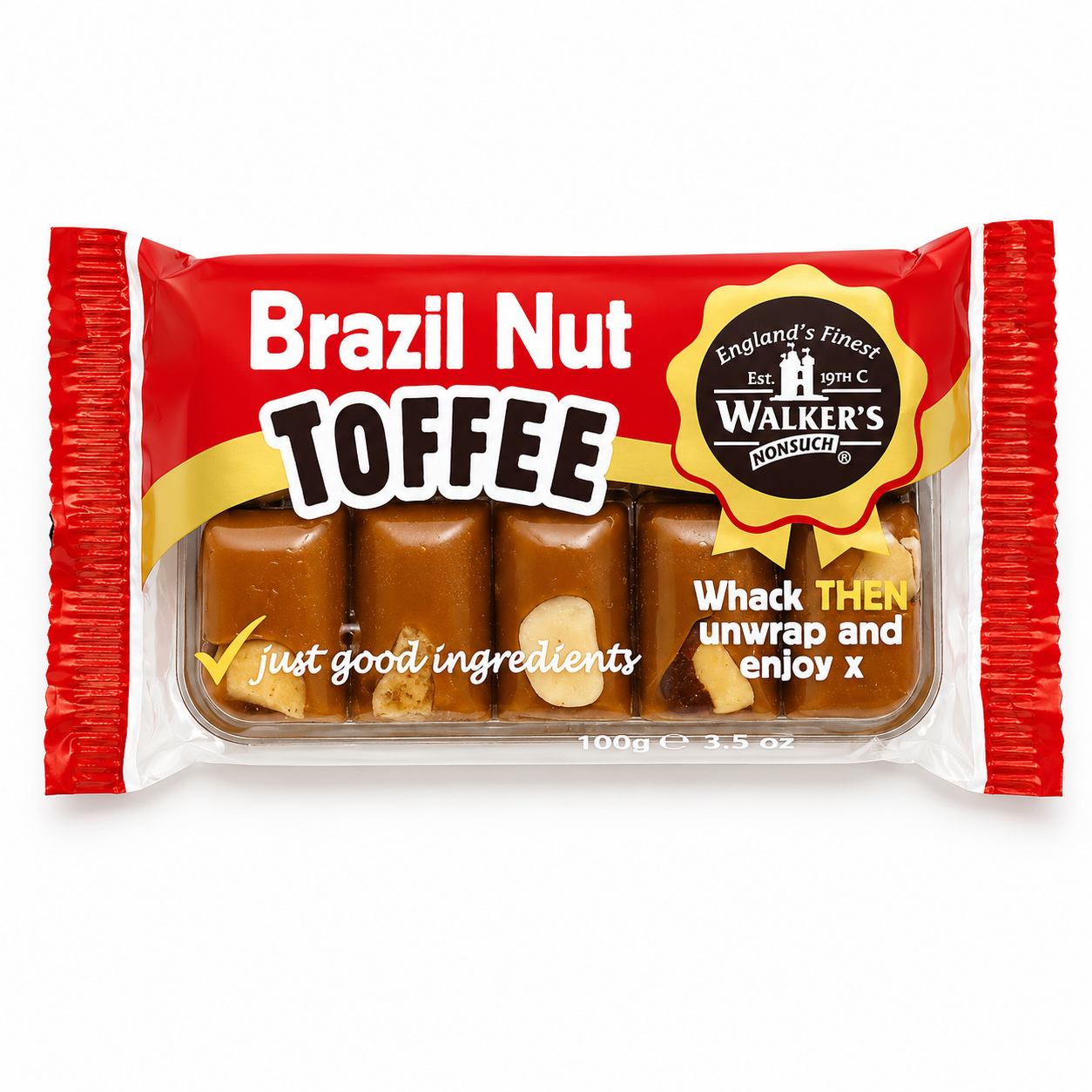 Walker's Nonsuch Nutty Brazil Toffee 100g