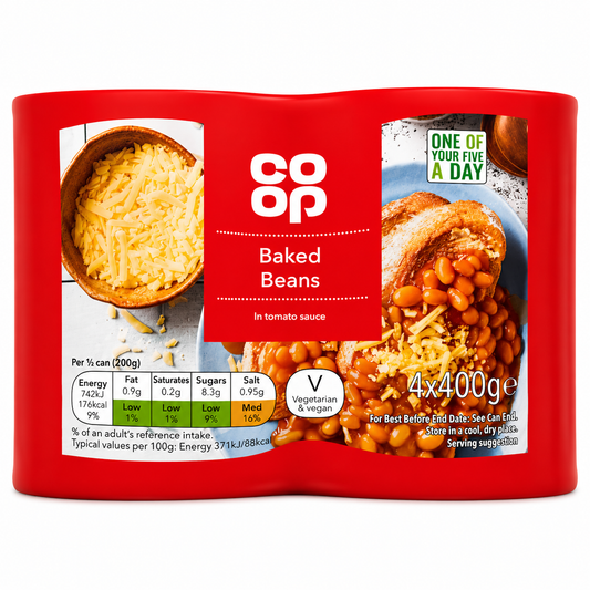 Co-Op Baked Beans 4 Pack 1.6kg