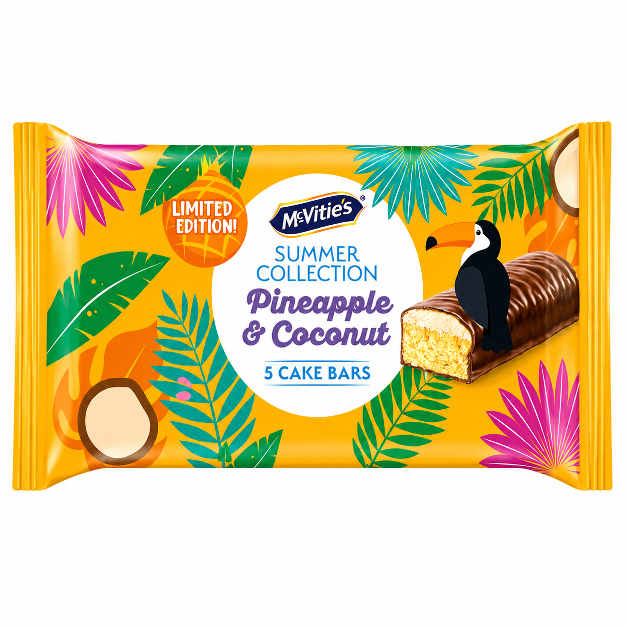 McVitie's Summer Cake Bar Pineapple & Coconut 5 Pack 125g