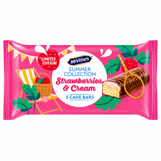 McVitie's Summer Cake Bar Strawberries & Cream 5 Pack 125g