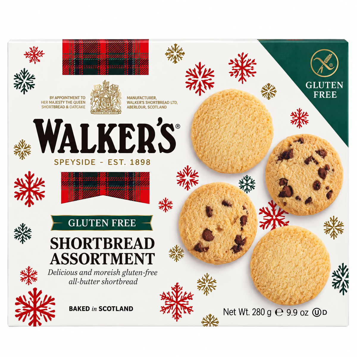 Walker's Gluten Free Assorted Festive Selection Shortbread 280g