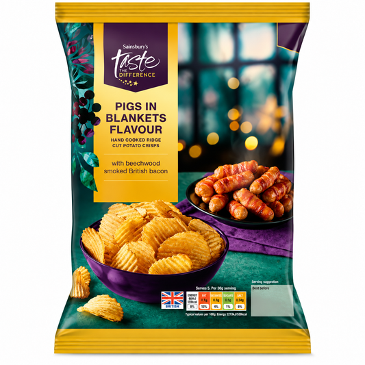 Sainsbury's Taste The Difference Pigs In Blankets Crisps 150g