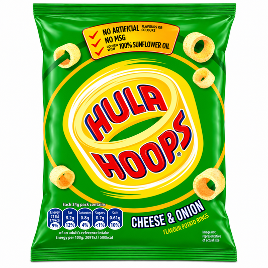 Hula Hoops Cheese & Onion 34g