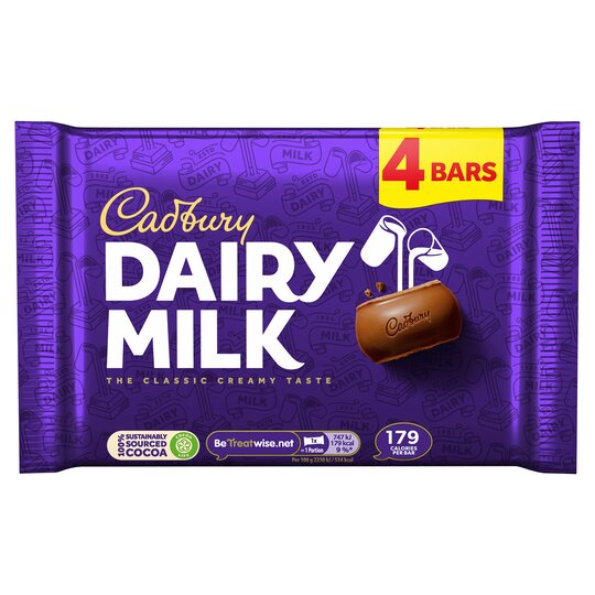 Cadbury Dairy Milk 4 Pack 109g