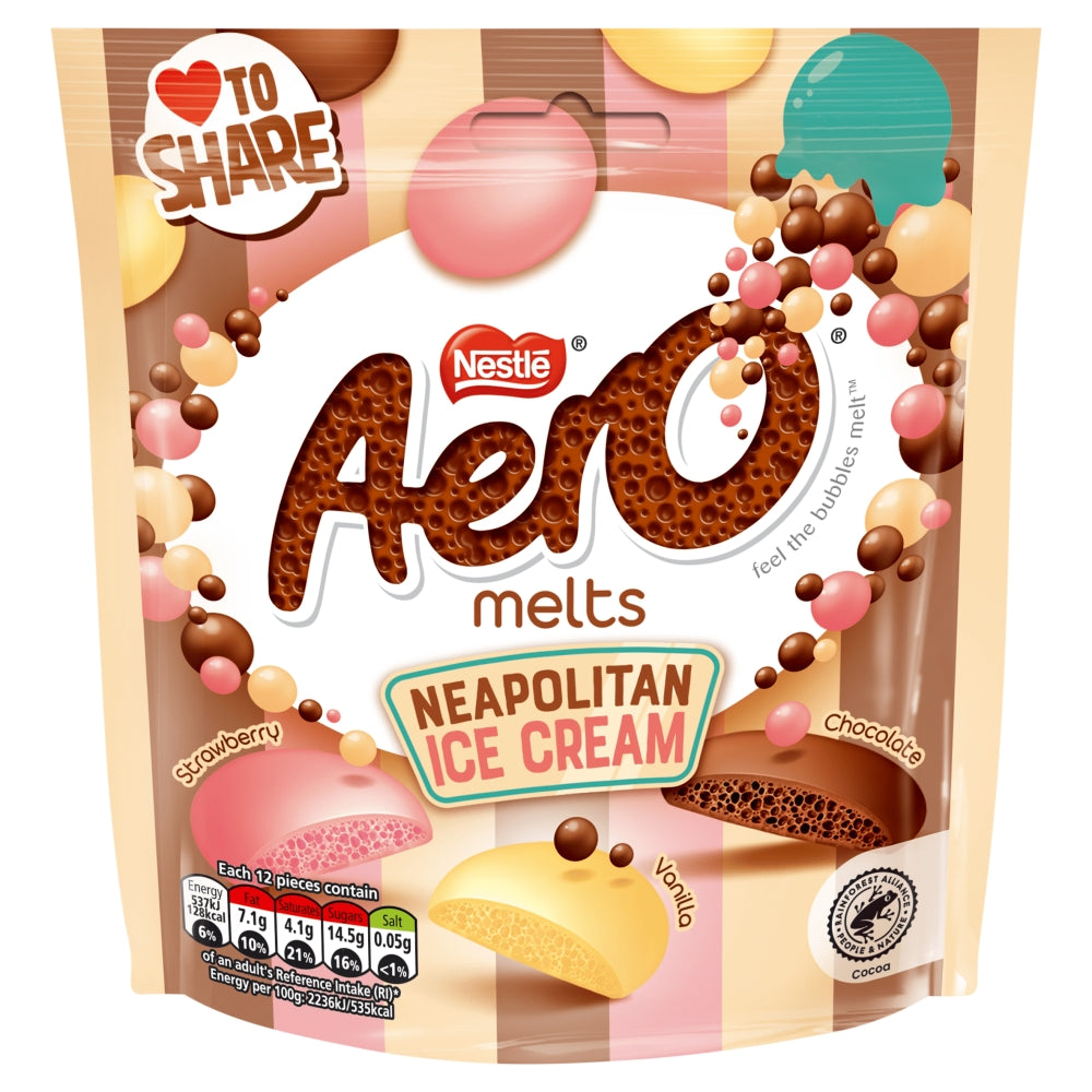 Nestlé Aero Melts Chocolate Neapolitan Ice Cream 86g