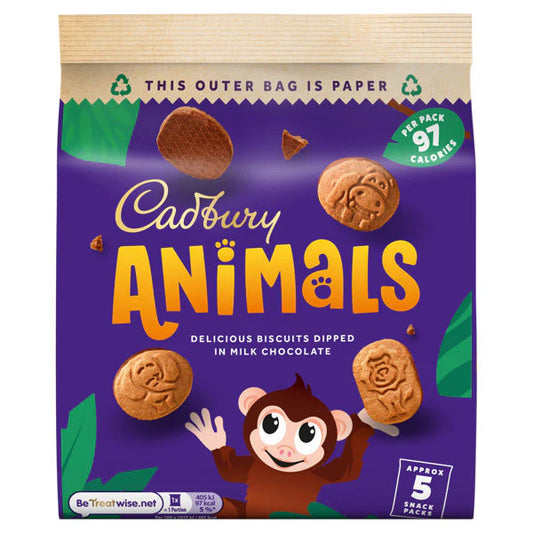 Cadbury Animals Biscuits 5 Pack 99.5g