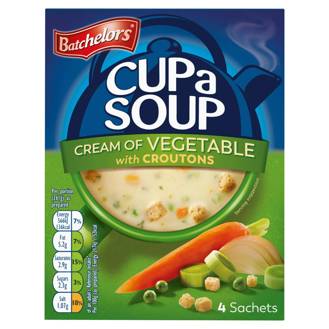 Batchelor's Cream of Vegetable Soup 4 Pack 90g