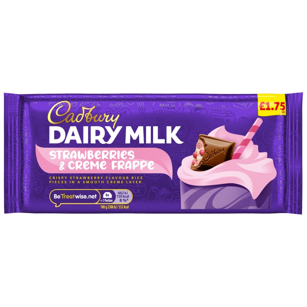 Cadbury Dairy Milk Strawberries & Creme Frappe 115g