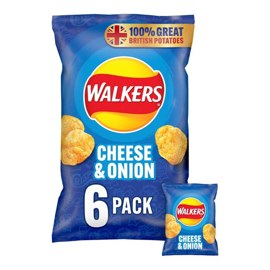 Walker's Cheese & Onion 6 Pack 150g