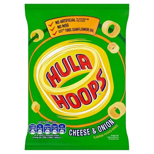 Hula Hoops Cheese & Onion 34g