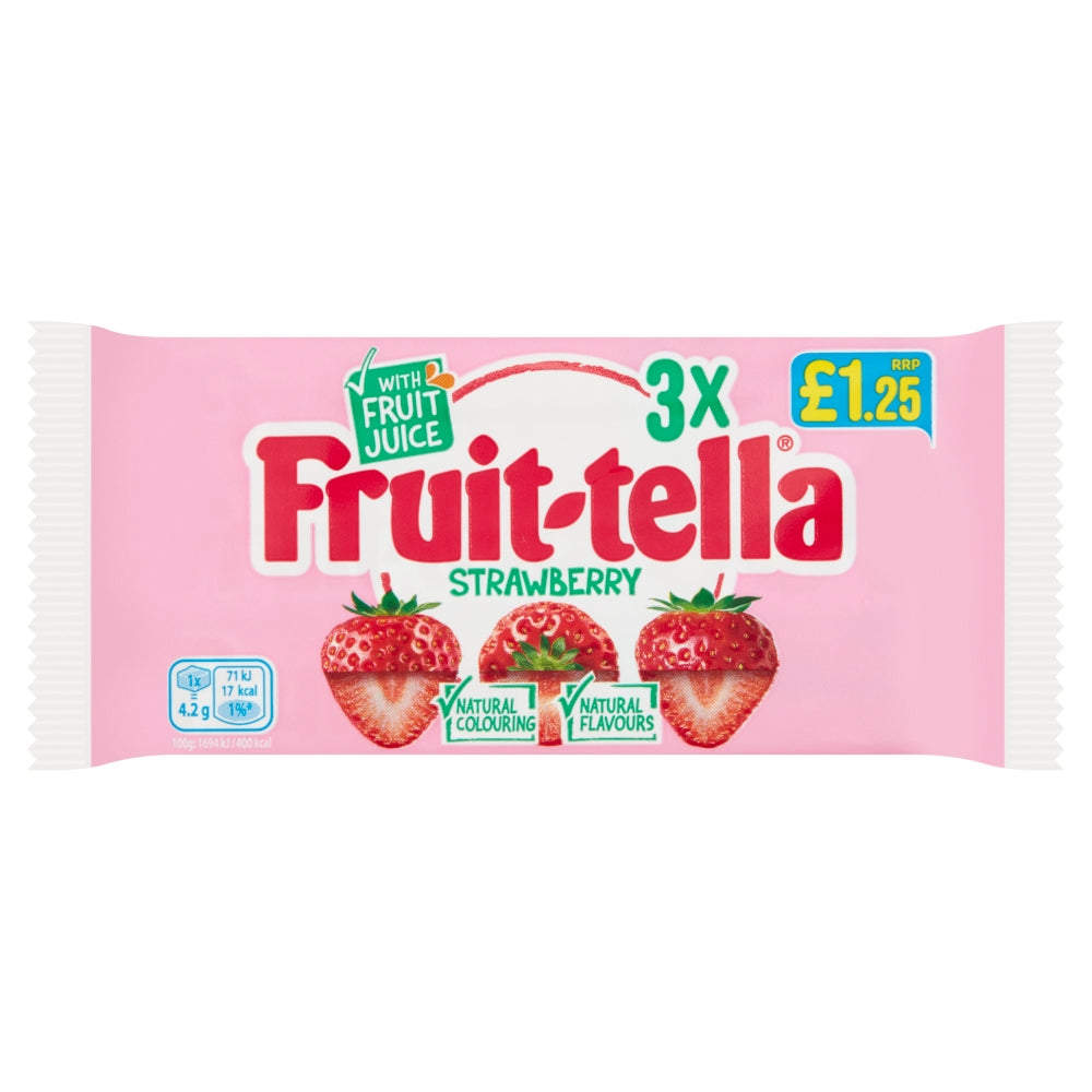 Fruit-Tella Strawberry 3 Pack 123g