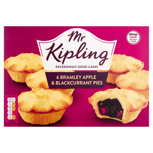 Mr Kipling Bramley Apple & Blackcurrant Pies 6 Pack 350g