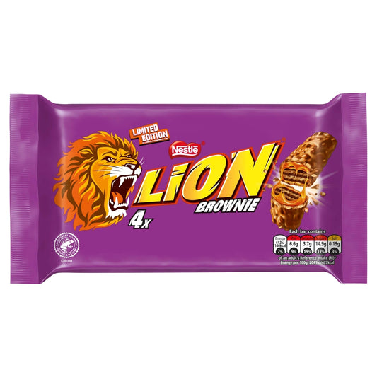 Nestlé Lion Bar Brownie Milk Chocolate 4 Pack 120g