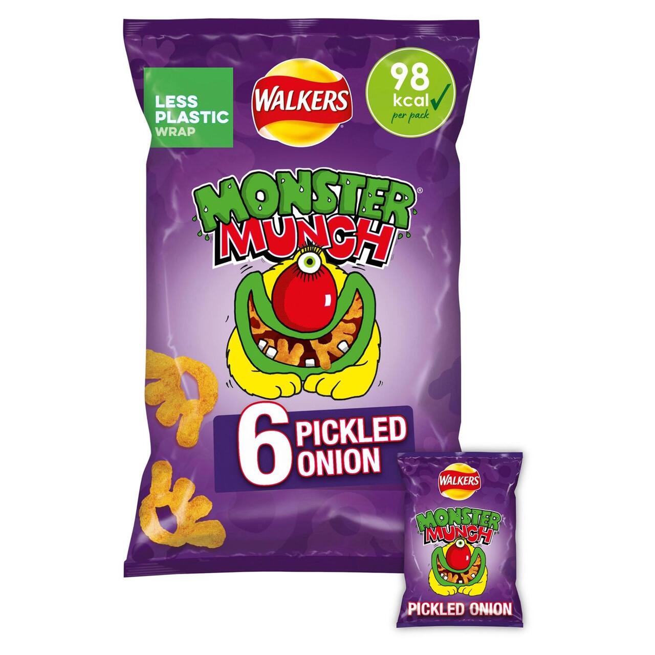 Walker's Monster Munch Pickled Onion 6 Pack 120g