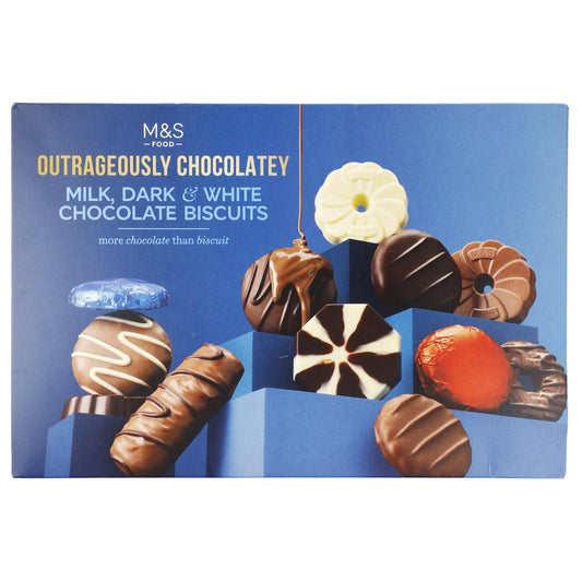 Mark's & Spencer Milk, Dark & White Chocolate Biscuit Selection 450g