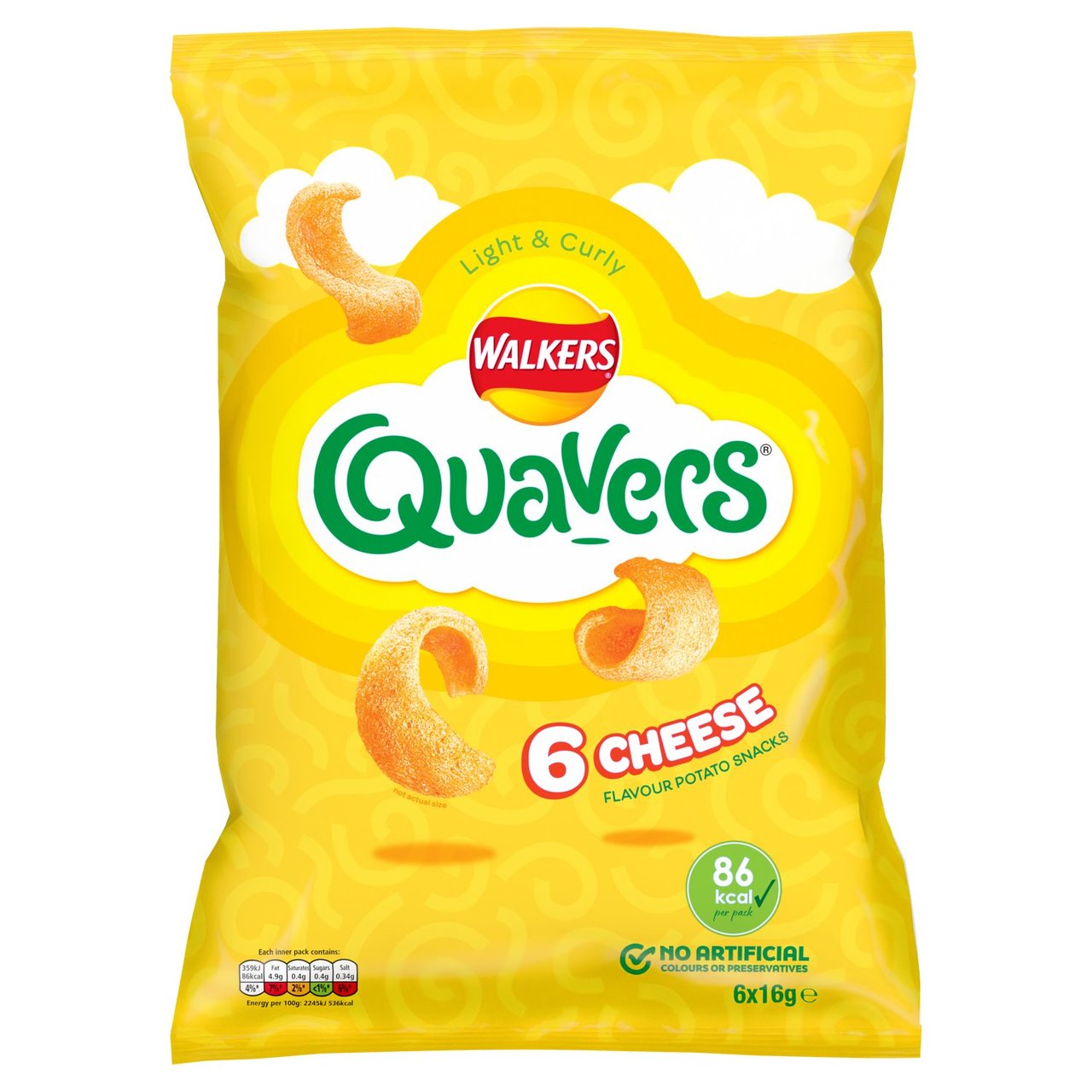 Walker's Quavers 6 Pack 96g