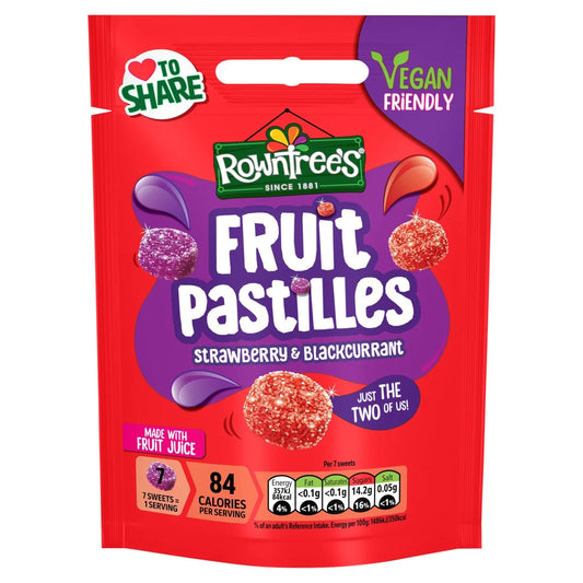 Rowntree's Fruit Pastilles Strawberry & Blackcurrant 143g