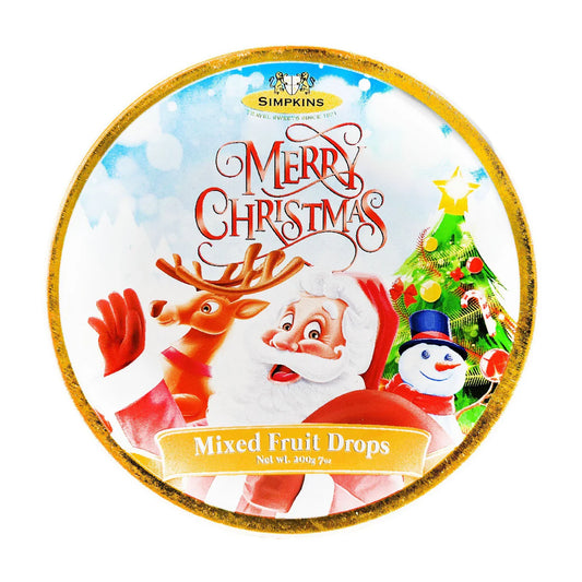 Simpkins Mixed Fruit Drops 200g - Santa & Friends Tin