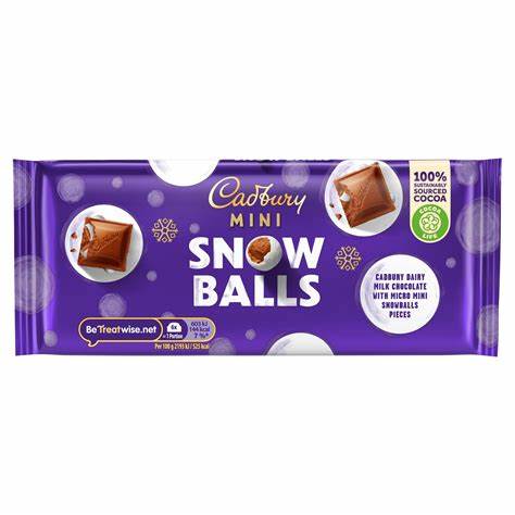 Cadbury Mini Snowballs Bar 110g