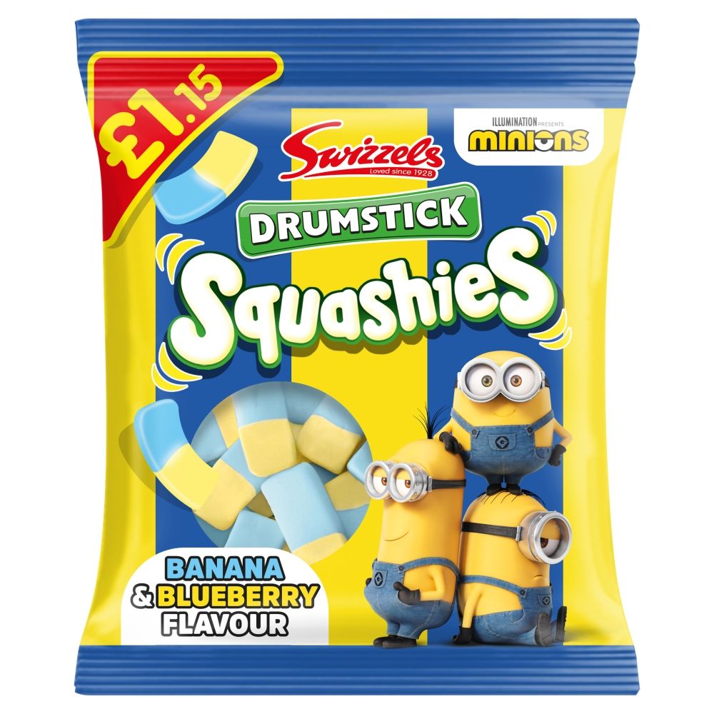 Swizzels Drumstick Squashies Minions Banana & Blueberry 110g